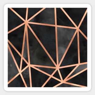 Black & Copper Geo Sticker